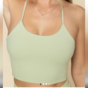 POPFLEX Pistachio Green Flexy Crop Top Medium